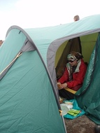 Трехместная туристическая палатка купольного типа  для путешествий с велосипедами или большим багажом. Alexika Tower 3 