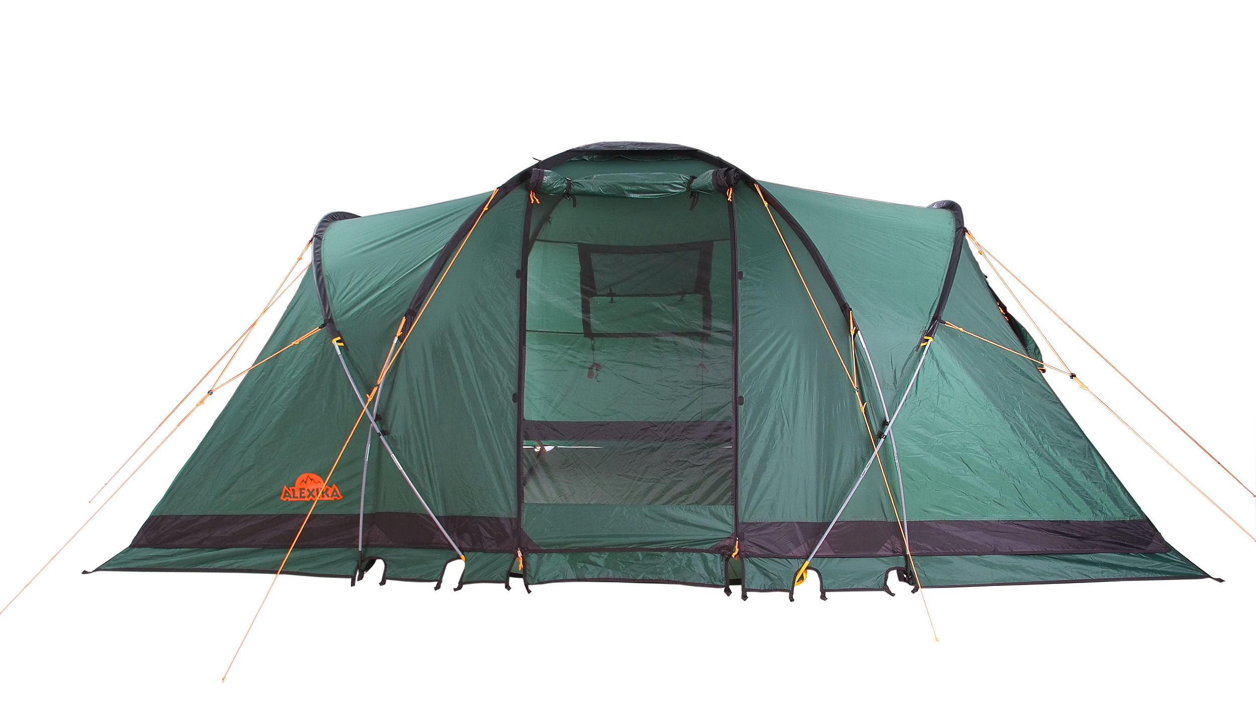 Четырехместная кемпинговая палатка с двумя спальнями и тамбуром посередине. Alexika Indiana 4